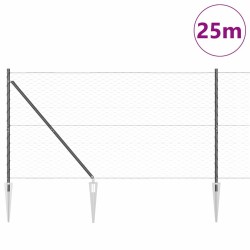 Ensemble de Clôtures 2 Pièces Gris Métal Standard Durable 