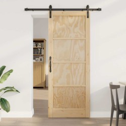 Porte Coulissante avec Quincaillerie 83x211 cm Bois de Pin Massif 