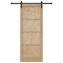 Porte Coulissante avec Quincaillerie 83x211 cm Bois de Pin Massif 