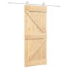 Porte coulissante et kit de quincaillerie 85x210 cm pin massif 