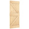 Porte coulissante et kit de quincaillerie 85x210 cm pin massif 