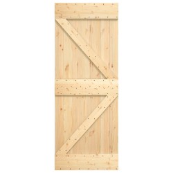 Porte coulissante et kit de quincaillerie 85x210 cm pin massif 