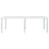 Table de jardin Blanc 220x90x72 cm Plastique Aspect de rotin 