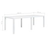 Table de jardin Blanc 220x90x72 cm Plastique Aspect de rotin 