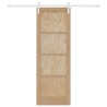Porte Coulissante avec Ensemble de Quincaillerie 73.5x211 cm Bois Massif en Pin 
