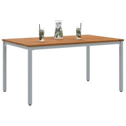 Table de jardin 150 x 90 x 75 cm en acacia massif et métal 