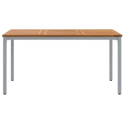 Table de jardin 150 x 90 x 75 cm en acacia massif et métal 