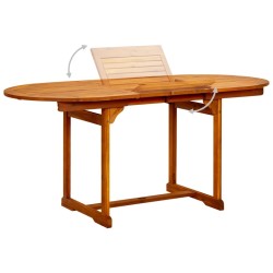 Table à dîner de jardin (120-170)x80x75 cm Bois d'acacia massif 