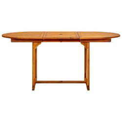 Table à dîner de jardin (120-170)x80x75 cm Bois d'acacia massif 