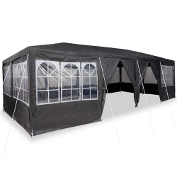 Tente de fête avec 12 parois anthracite 8x4 m PE 