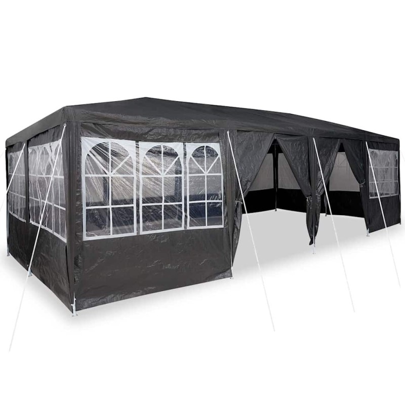 Tente de fête avec 12 parois anthracite 8x4 m PE 