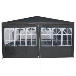 Tente de fête avec 12 parois anthracite 8x4 m PE 