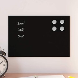 Tableau noir magnétique mural Noir 30x20 cm Verre trempé 