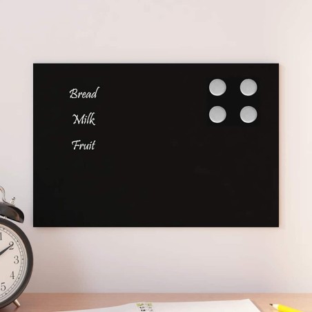 Tableau noir magnétique mural Noir 30x20 cm Verre trempé 