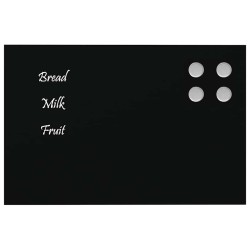 Tableau noir magnétique mural Noir 30x20 cm Verre trempé 
