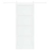 Porte coulissante avec kit de matériel Blanc 86x211 cm Bois massif Pin 