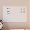 Tableau noir magnétique mural Blanc 30x20 cm Verre trempé 