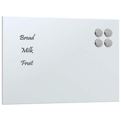 Tableau noir magnétique mural Blanc 30x20 cm Verre trempé 