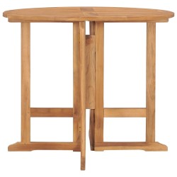 Table à dîner pliable de jardin Ø90x75 cm Bois de teck solide 