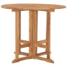 Table à dîner pliable de jardin Ø90x75 cm Bois de teck solide 