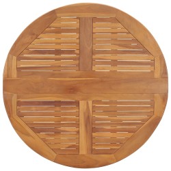 Table à dîner pliable de jardin Ø90x75 cm Bois de teck solide 