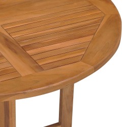 Table à dîner pliable de jardin Ø90x75 cm Bois de teck solide 