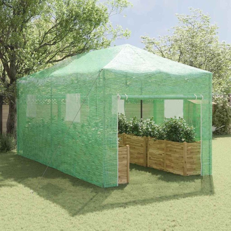 Serre avec toit Vert 290 x 580 x 315 cm Acier 