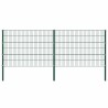 Panneau de clôture avec poteaux Fer 3,4 x 1,2 m Vert 