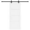 Porte coulissante avec un kit de quincaillerie blanche 83x202 cm en bois massif de pin 