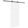 Porte coulissante avec un kit de quincaillerie blanche 83x202 cm en bois massif de pin 