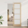 Porte coulissante avec kit de quincaillerie 'ORKDAL'Bois massif & Verre 