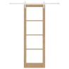 Porte coulissante avec kit de quincaillerie 'ORKDAL'Bois massif & Verre 