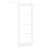 Porte coulissante avec quincaillerie blanche 83x202 cm en bois massif pin 