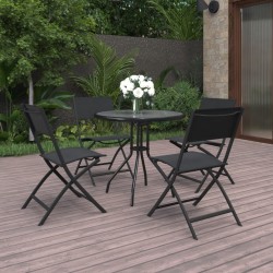 Mobilier de salle à manger d'extérieur 5 pcs Acier 