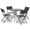 Mobilier de salle à manger d'extérieur 5 pcs Acier 