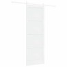 Porte coulissante avec kit de matériel Blanche 83x232 cm Bois massif Pin 