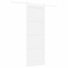 Porte coulissante avec kit de matériel Blanche 83x232 cm Bois massif Pin 