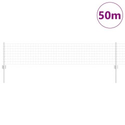 Clôture Euro avec 22 poteaux en U Argent 0,4x50 m Acier 