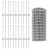 Clôture Euro avec 22 poteaux en U Argent 0,4x50 m Acier 
