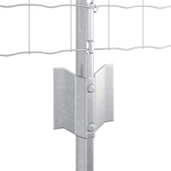 Clôture Euro avec 22 poteaux en U Argent 0,4x50 m Acier 