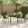 Set de salle à manger de jardin 3 pièces en rattan poly noir 
