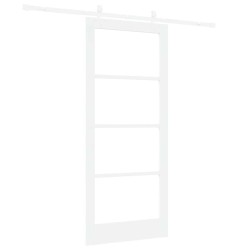 Ensemble de portes coulissantes avec kit de quincaillerie blanc en bois massif 86x198,5 cm 