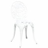 Ensemble de Bistro de Jardin 3 Pièces en Aluminium Blanc 