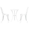 Ensemble de Bistro de Jardin 3 Pièces en Aluminium Blanc 