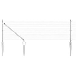 Clôture en fil soudé avec 13 poteaux pointus 0.8x25 m Acier galvanisé 