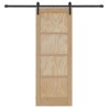 Porte Coulissante avec Ensemble de Quincaillerie 73.5x198.5 cm Bois Massif en Pin 