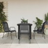 Ensemble à manger de jardin 5 pcs noir textilène et acier 