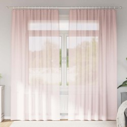Rideaux en voile avec passe-tringles 2 pcs rose clair 