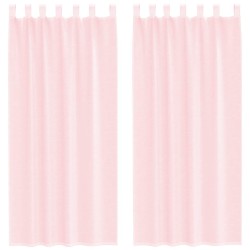 Rideaux en voile avec passe-tringles 2 pcs rose clair 