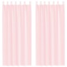Rideaux en voile avec passe-tringles 2 pcs rose clair 